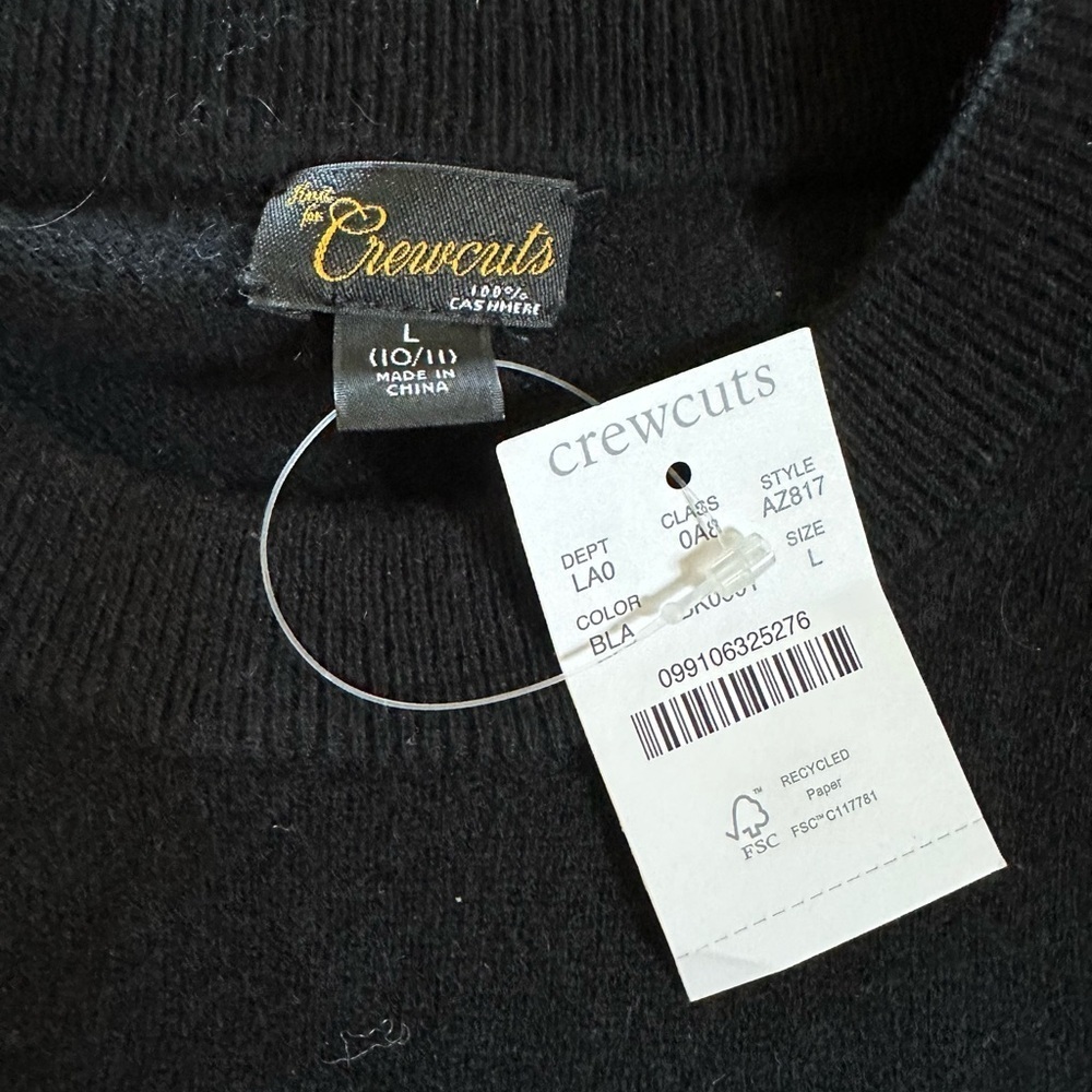 NWTs Crewcuts Black Crewneck Sweater Fine Knit - Picture 2 of 3